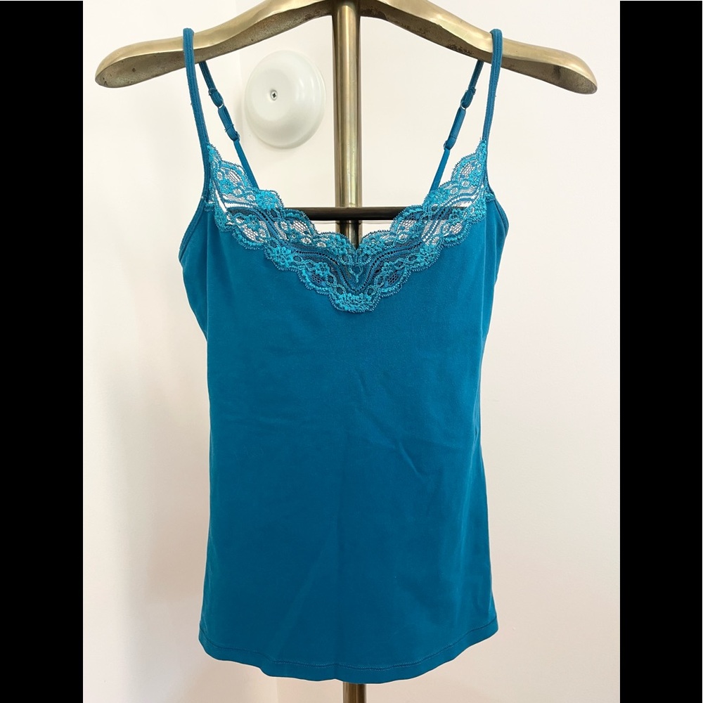 EXPRESS teal stretch lace bra cami